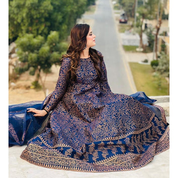 Print Kattan Silk Maxi 3Pcs Dress Suit